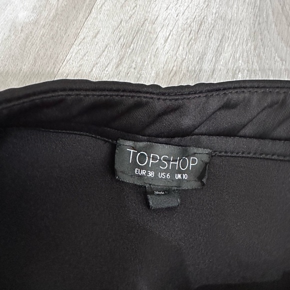 Topshop Peplum Scuba Skirt 6 Black - Picture 4 of 6